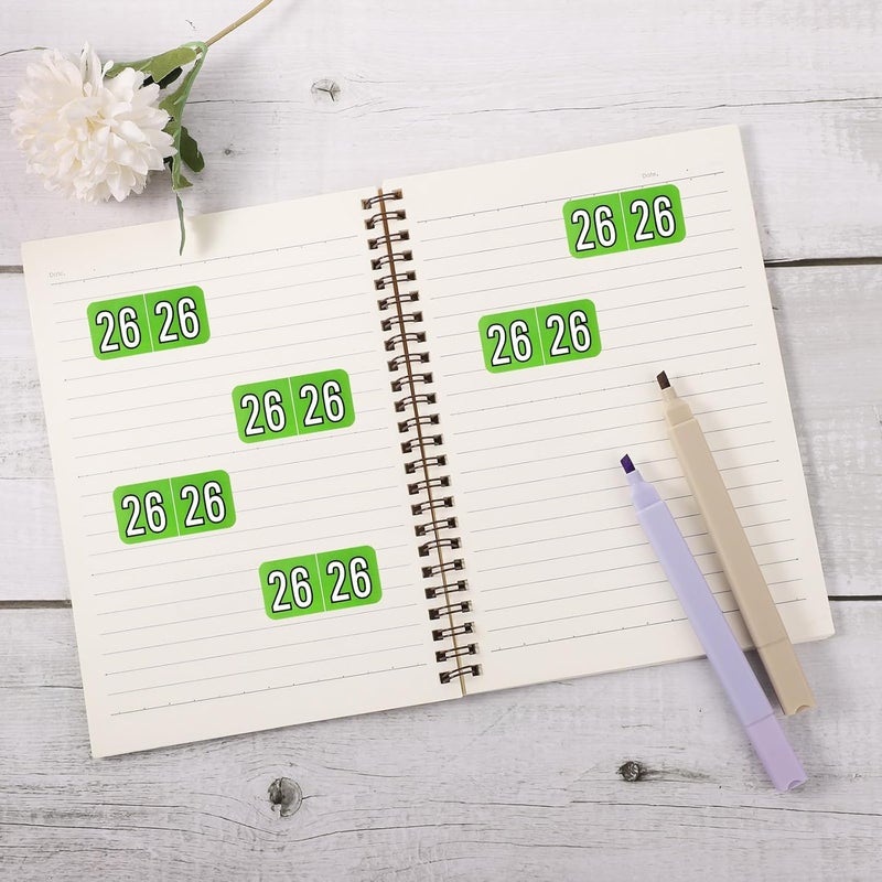 Sinbana 500pcs 2026 Year Stickers, 3/4x1-1/2 Inch File Folder Labels 26 Year Colored Self-Adhesive Medical Chart Number Stickers for Tab File Folders Office Supplies (Light Green) - Image 3